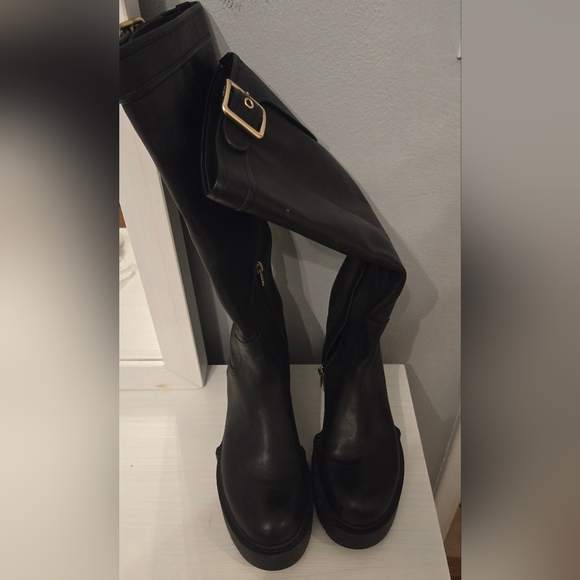 Coach Black Leigh Leather Boots - Picture 11 of 11